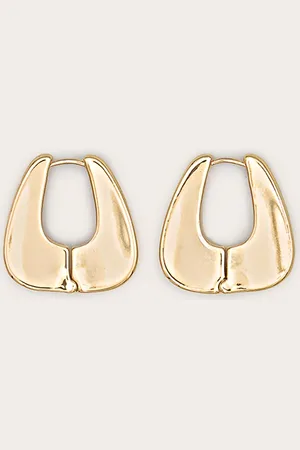 PRETTYLITTLETHING Gold Chunky Clasp Hoop Earrings