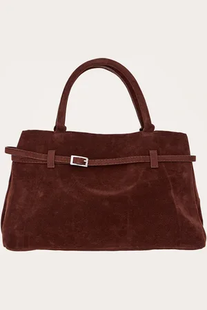 PRETTYLITTLETHING Faux Suede Buckle Square Tote Bag