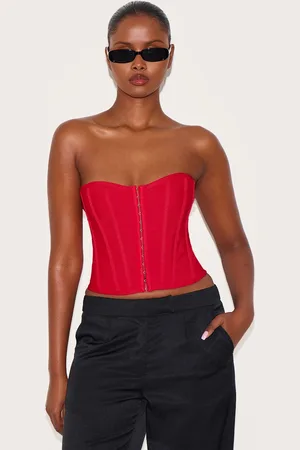 PRETTYLITTLETHING Bandage Hook And Eye Structured Corset