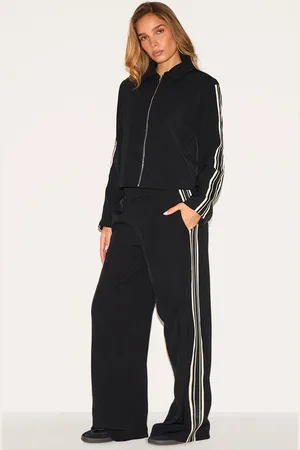 PRETTYLITTLETHING Side Stripe Woven Wide Leg Trousers