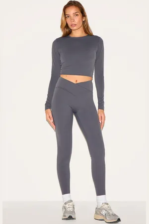 PRETTYLITTLETHING Charcoal Sculpt Wrap Waist Gym Leggings