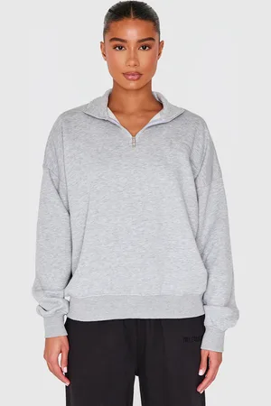 PRETTYLITTLETHING Oversized Quarter Zip Sweat Top