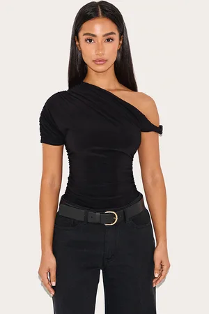 PRETTYLITTLETHING Petite Soft Touch Twist Detail Bodysuit
