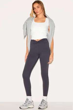 PRETTYLITTLETHING Charcoal Sculpt Twist Front Gym Leggings