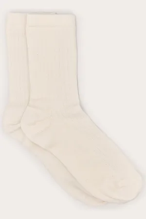 PRETTYLITTLETHING Cream Rib 1 Pack Sock