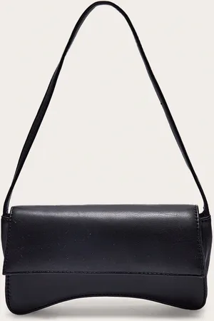 PRETTYLITTLETHING PU Flap Over Baguette Shoulder Bag