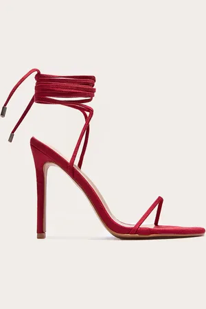 PRETTYLITTLETHING Wide Fit Faux Suede Round Toe Barely There Heeled Sandals