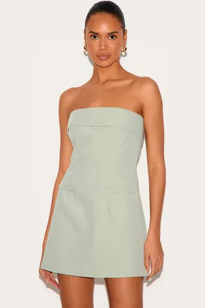 PRETTYLITTLETHING Woven Belt Detail Shift Dress
