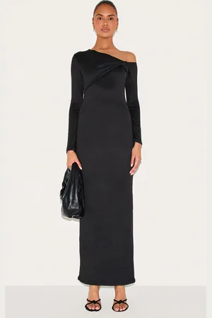 PRETTYLITTLETHING Double Contour Twist Detail Long Sleeve Maxi Dress