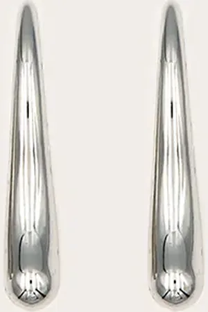 PRETTYLITTLETHING Silver Long Drop Statement Earrings