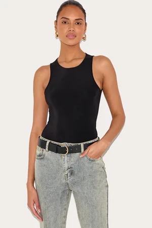PRETTYLITTLETHING Basic Slinky Racer Bodysuit
