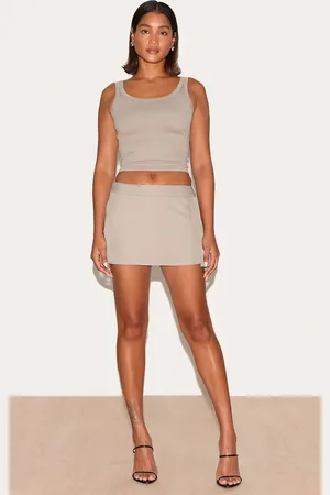 PRETTYLITTLETHING Tailored Pleated Micro Mini Skirt