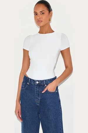 PRETTYLITTLETHING Basic Slinky Short Sleeve Bodysuit