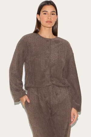 PRETTYLITTLETHING Textured Button Up Long Sleeve Cardigan
