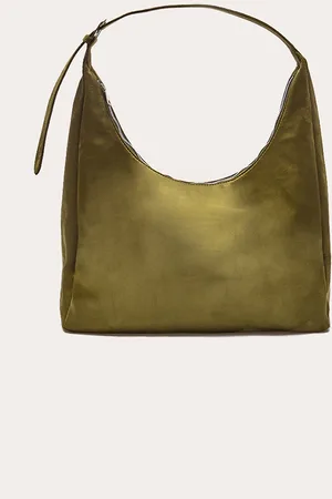 PRETTYLITTLETHING Olive Faux Suede Tote
