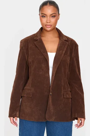 PRETTYLITTLETHING Plus Faux Suede Longline Jacket