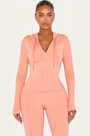 PRETTYLITTLETHING Shape Peach Sculpted Zip Through Hoodie