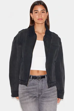PRETTYLITTLETHING Boxy Seam Detail Denim Carpenter Jacket