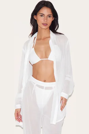 PRETTYLITTLETHING Chiffon Dip Hem Beach Shirt