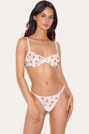 PRETTYLITTLETHING Mesh Heart Underwired Bra