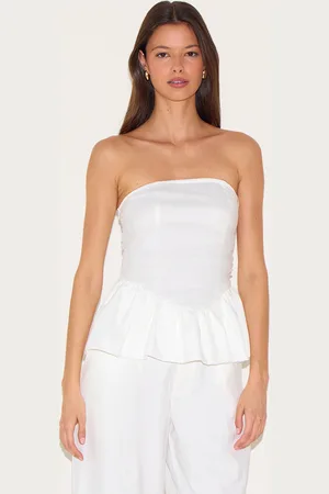 PRETTYLITTLETHING Mesh Overlay Peplum Corset