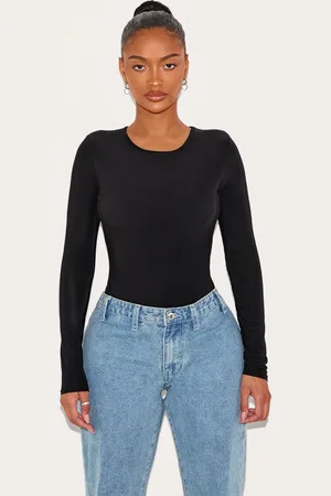 PRETTYLITTLETHING Shape Slinky Long Sleeve Bodysuit