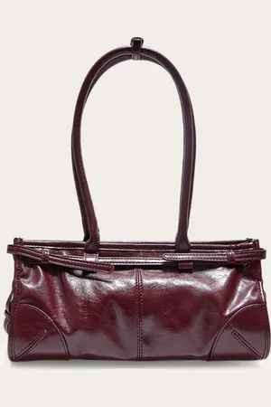 PRETTYLITTLETHING Burgundy Crinkle Long Shoulder Bag