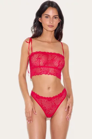 PRETTYLITTLETHING Lace Tie Strap Bralette