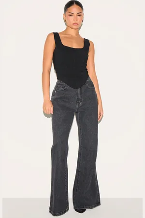 PRETTYLITTLETHING Petite Denim Extreme Flare Jeans