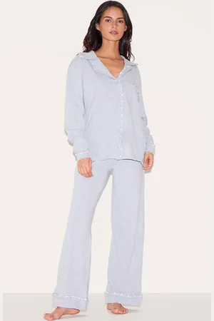 PRETTYLITTLETHING Piping Jersey Long PJ Set