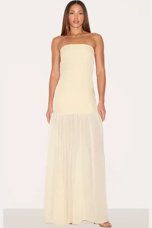 PRETTYLITTLETHING Tall Bandeau Chiffon Detail Maxi Dress