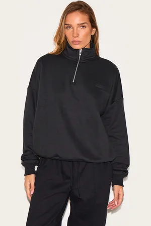 PRETTYLITTLETHING Oversized Quarter Zip Sweat Top