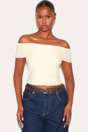 PRETTYLITTLETHING Soft Touch Bardot Long Top