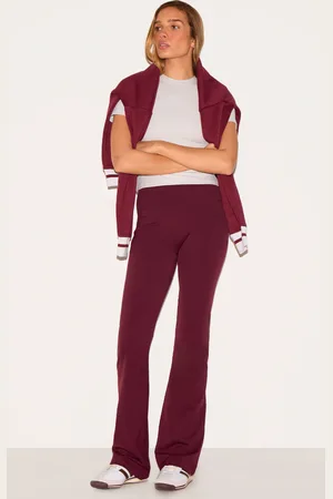 PRETTYLITTLETHING Burgundy Sculpt Straight Leg Yoga Pants