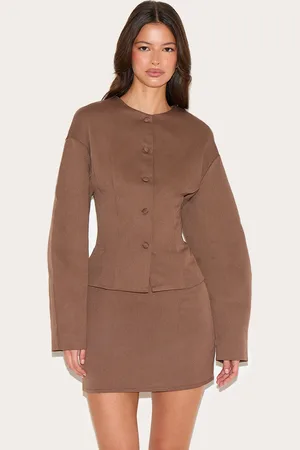 PRETTYLITTLETHING Tailored Woven Boxy Balloon Sleeve Blazer