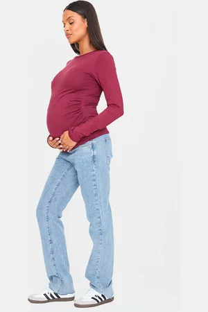 PRETTYLITTLETHING Maternity Long Leg Straight Jeans