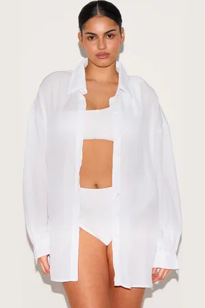 PRETTYLITTLETHING Plus Oversized Beach Shirt