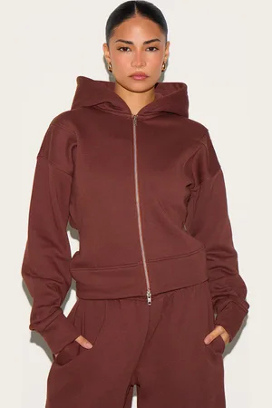 PRETTYLITTLETHING Petite Double Zip Cinched Hoodie