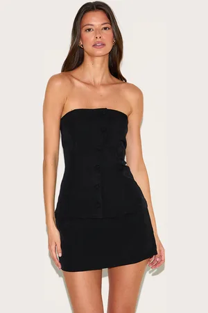 PRETTYLITTLETHING Bandeau Waistcoat Detail Bodycon Dress