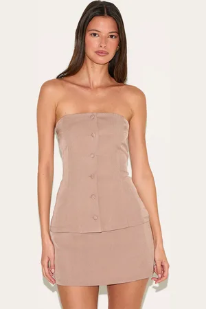 PRETTYLITTLETHING Bandeau Waistcoat Detail Bodycon Dress
