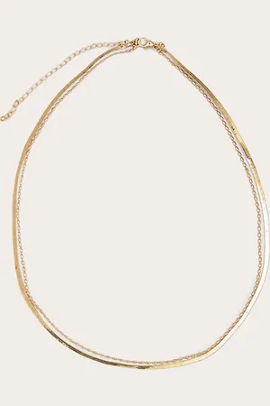 PRETTYLITTLETHING Gold Snake Chain Layer Necklace