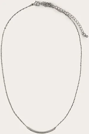 PRETTYLITTLETHING Silver Metal Bar Detail Necklace