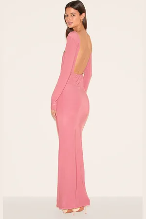 PRETTYLITTLETHING Double Layer Deep Back Maxi Dress