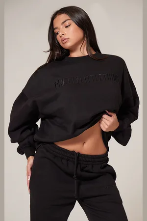 PRETTYLITTLETHING Boxy Embroidered Sweatshirt