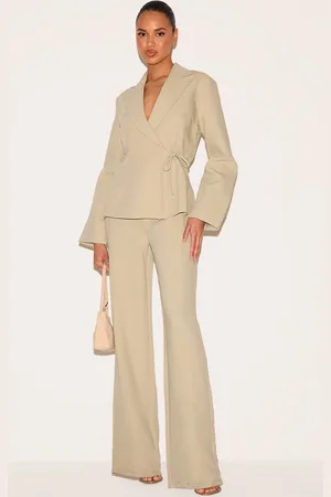 PRETTYLITTLETHING Premium Woven Tie Side Blazer Jumpsuit