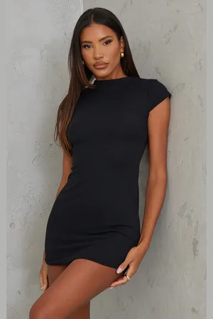 PRETTYLITTLETHING High Neck Ribbed Bodycon Dress