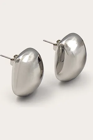 PRETTYLITTLETHING Silver Square Chunky Stud Earrings