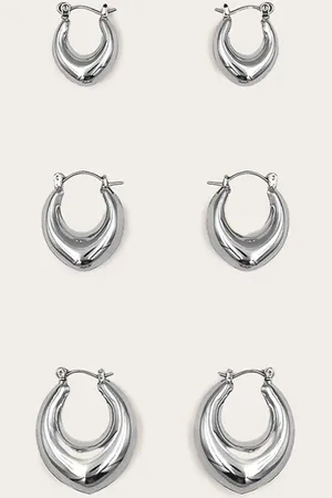 PRETTYLITTLETHING Silver Huggie Hoop Multipack