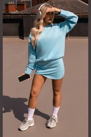 PRETTYLITTLETHING Wrap Sweat Mini Skirt