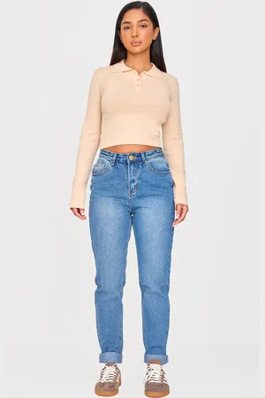 PRETTYLITTLETHING Petite Midwash Rigid Skinny Jeans